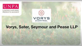 vorys econtrol sater seymour and pease llp unpa united natural products alliance youtube video interview