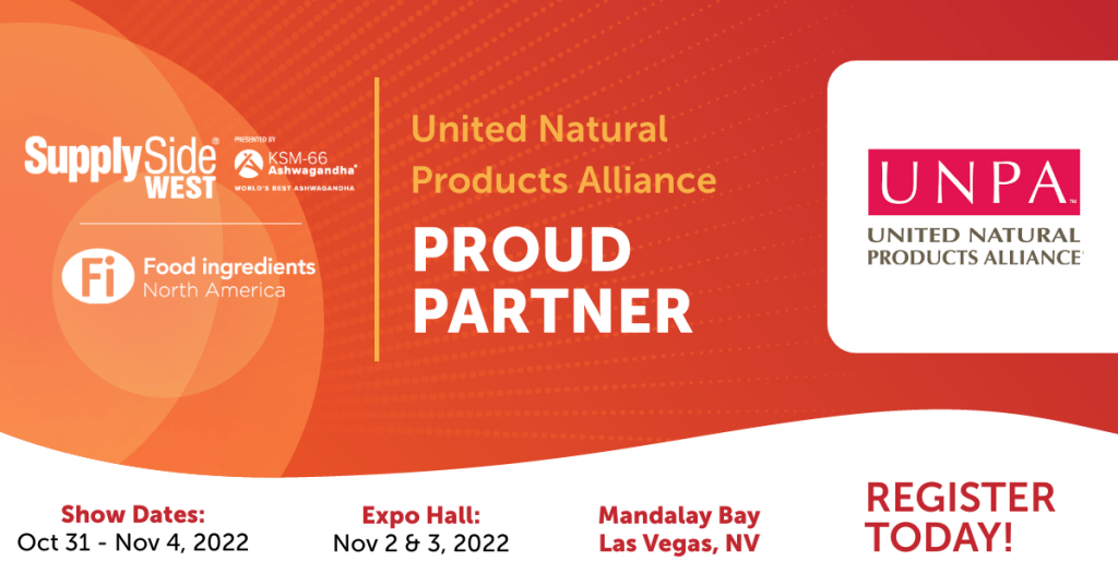 UNPA supplyside west 2022 las vegas informa united natural products alliance